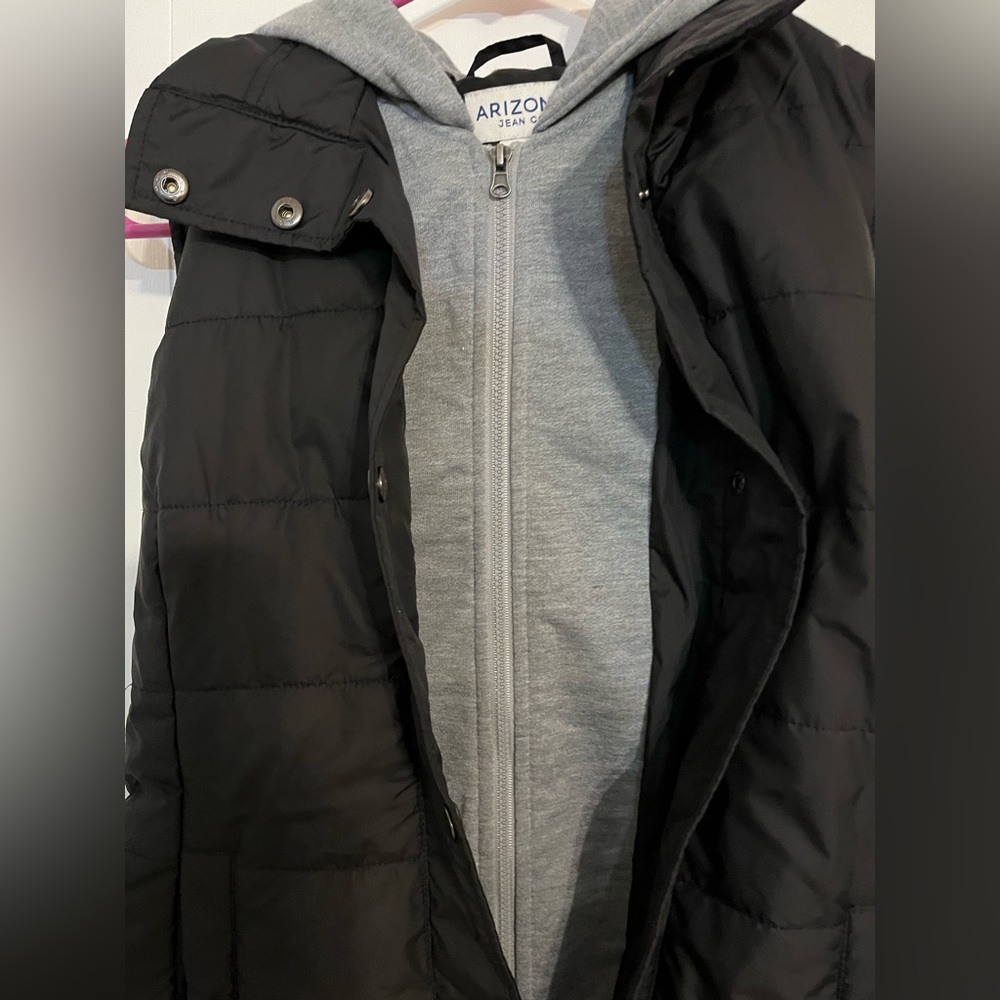 Woman Arizona Jean black puffer vest jacket with hood xs